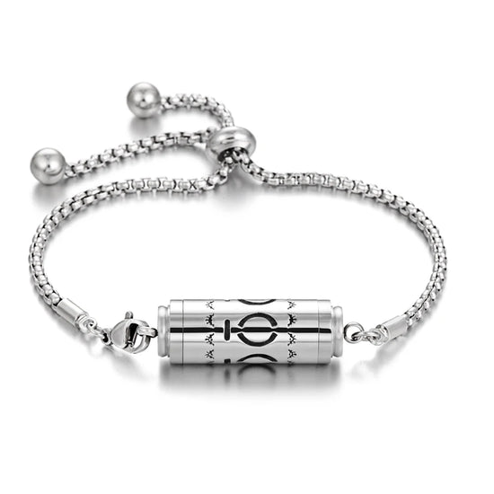 Bracciale diffusore aromaterapia argento in acciaio inox – Ciondolo profumato regolabile per oli essenziali
