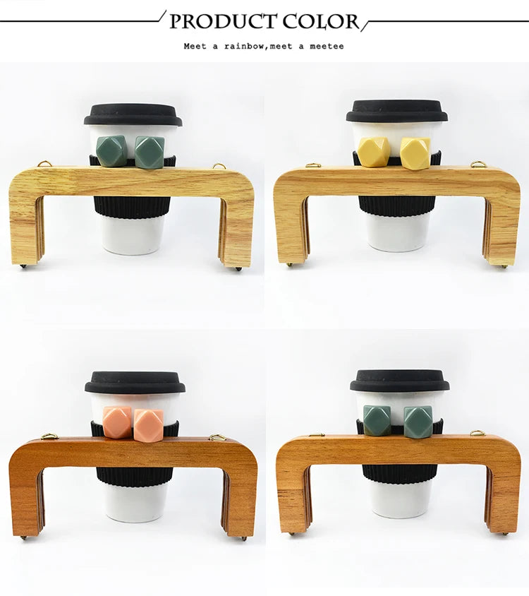Set di manici in legno da 20 cm per borse – Chiusura a bacio per cucito fai-da-te, confezione da 1, 2 o 5 pezzi