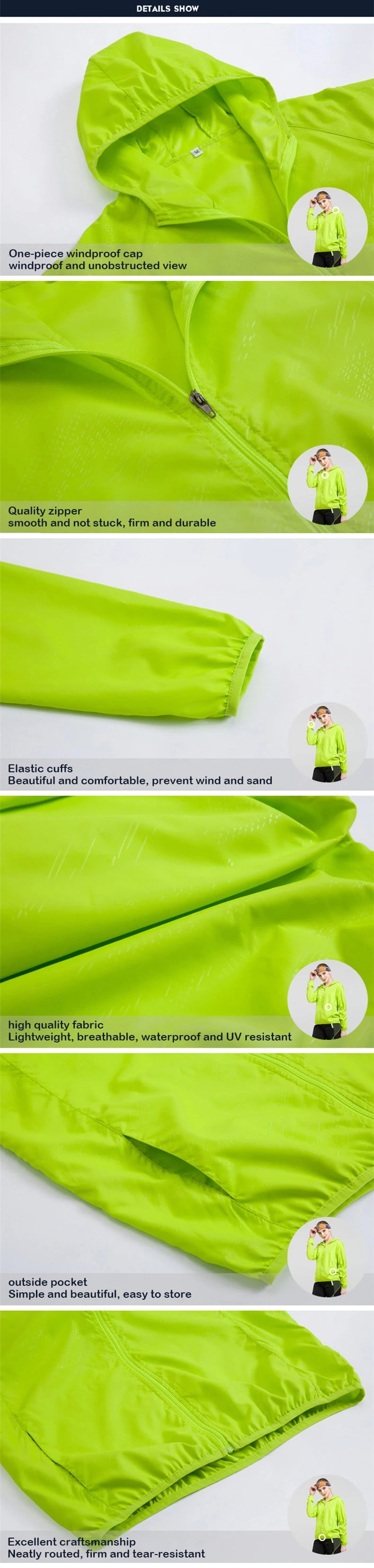 Giacca trekking unisex impermeabile e quick-dry – antivento, anti-UV e pieghevole per escursioni