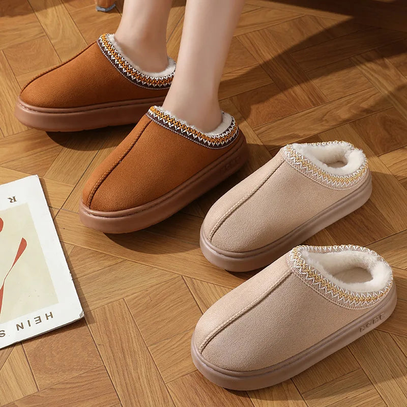 Slippers donna platform inverno 2025 ‒ pantofole fluffy platform indoor/outdoor, suola alta antiscivolo, calde e fashion
