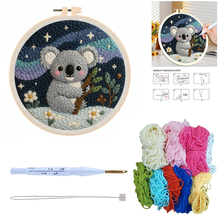 Kit Punch Needle Completo con Telaio – Ricamo DIY Facile per Principianti