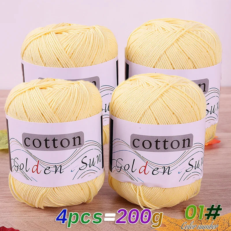 Filato in cotone 100% 200 g – filo medio-fino per uncinetto / knitting: maglioni, cappelli, copertine fai-da-te