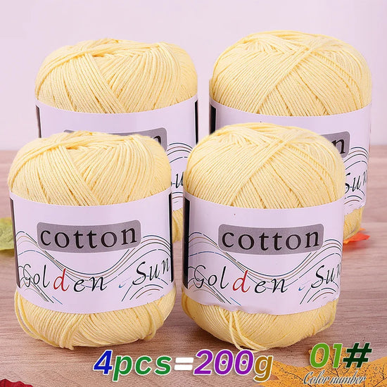 Filato in cotone 100% 200 g – filo medio-fino per uncinetto / knitting: maglioni, cappelli, copertine fai-da-te