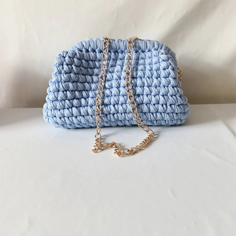 Clutch donna crochet fatta a mano – pochette artigianale intrecciata ideale per il giorno