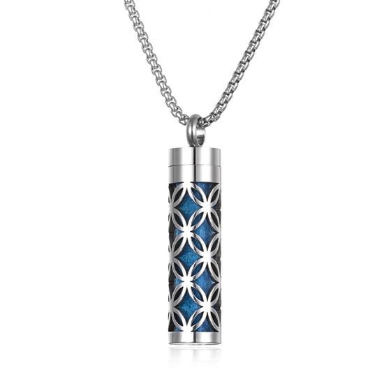 Collana diffusore profumo in acciaio – Aromaterapia wearable argento con spugnetta interna