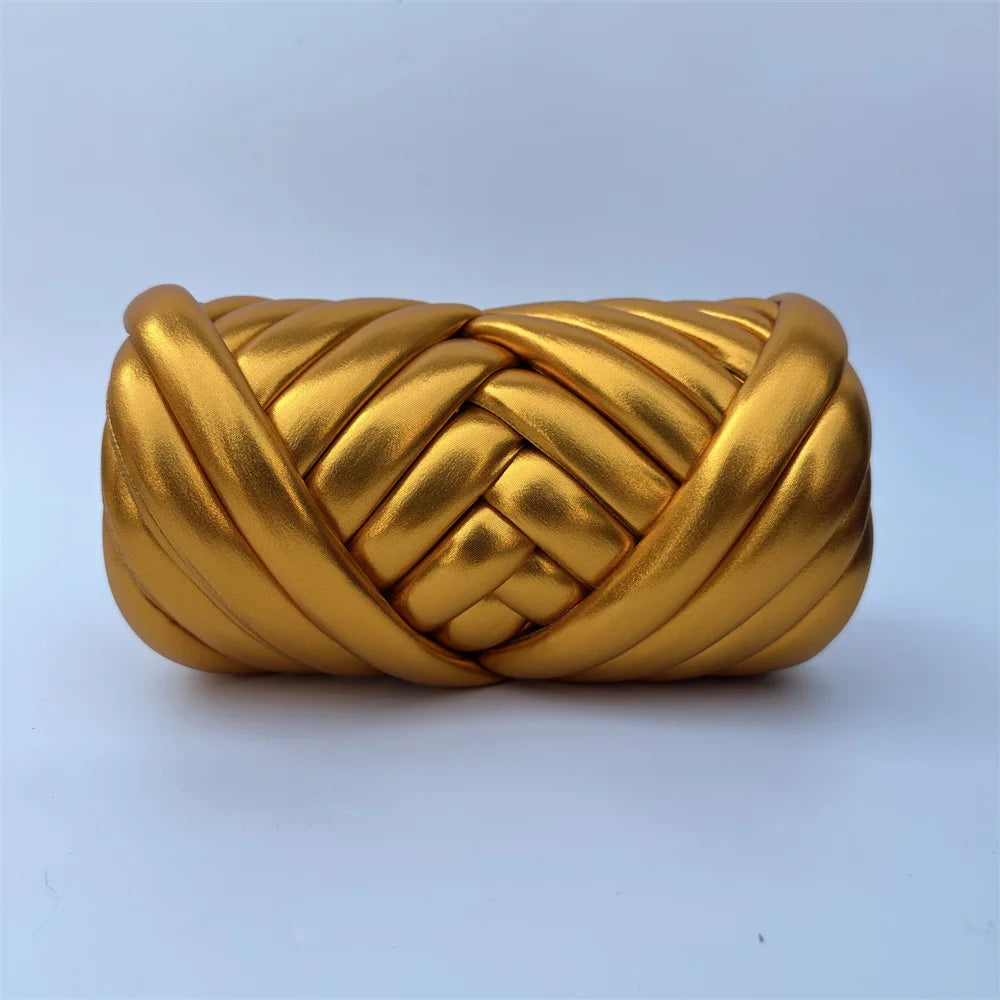 Filato mesh / ecopelle marshmallow per borse e uncinetto – opaco/lucido + pelle intrecciata artigianale