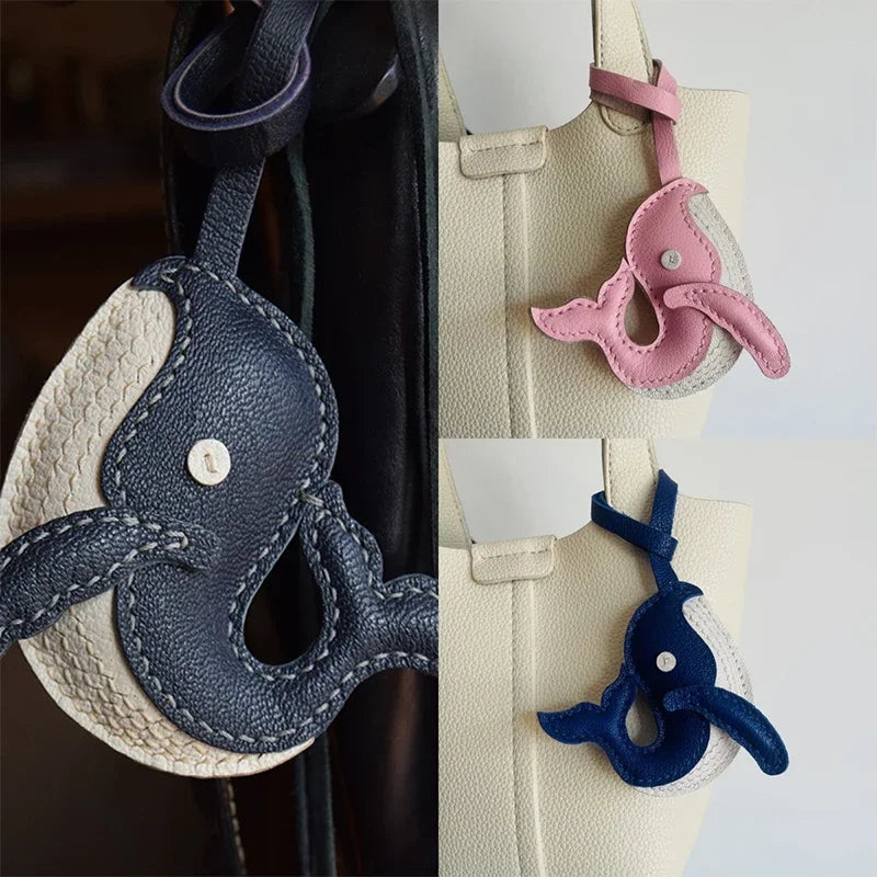 Ciondolo in Pelle a Forma di Animale – Portachiavi Artigianale per Borse e Zaini