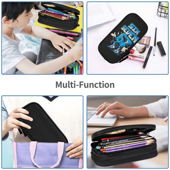 Meme 6 7 Six Seven Italian Steal A Brainrot 67 Pencil Case Canvas Pencil Box Child Vintage College School Pencil Cases Supplies
