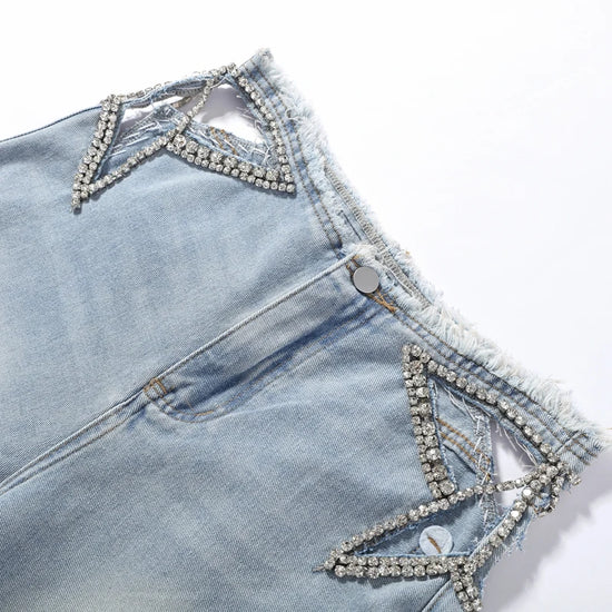 Jeans Wide Leg Donna Vita Alta Blu – Streetwear - dettaglio prodotto