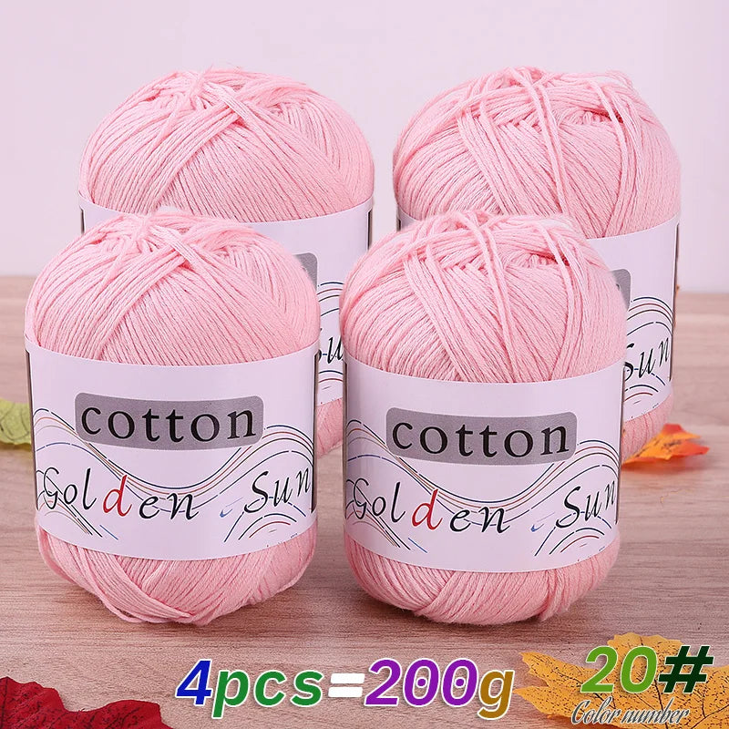 Filato in cotone 100% 200 g – filo medio-fino per uncinetto / knitting: maglioni, cappelli, copertine fai-da-te
