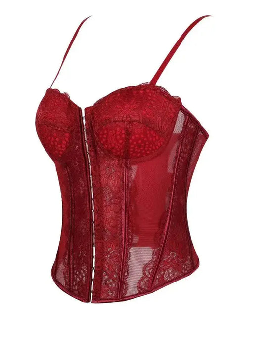 Corsetto Halter in Pizzo – Top Sexy Push Up Donna