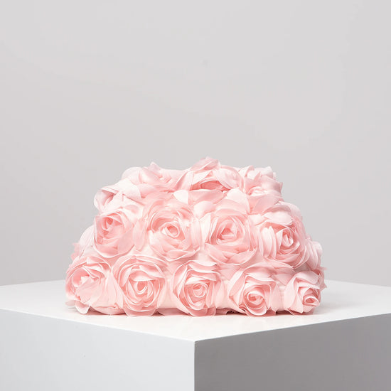 Clutch elegante rosa per donna – borsa clutch da cerimonia/partecipazione con rose, regalo perfetto per festa & cena