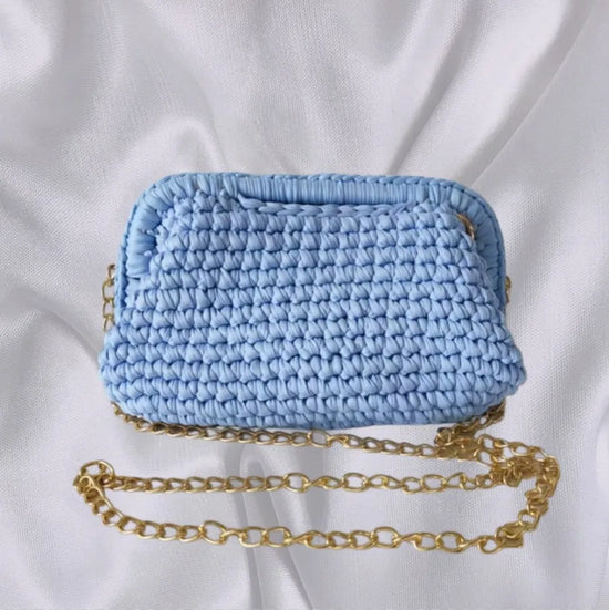 Borsa Clutch Donna Intrecciata a Spalla in Stile Crochet – Bag Elegante Fatta a Mano