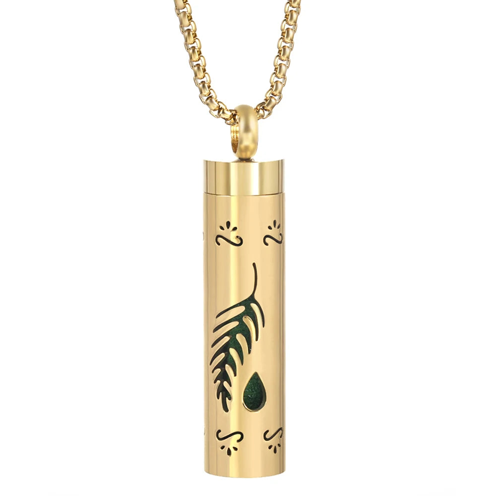 Collana dorata con diffusore per oli essenziali in acciaio inox – Gioiello aromaterapico profumato per donna