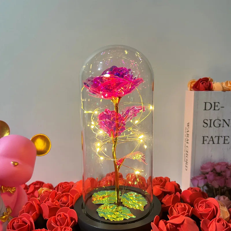 Rosa Eterna LED in Vetro – Fiore Romantico Regalo San Valentino
