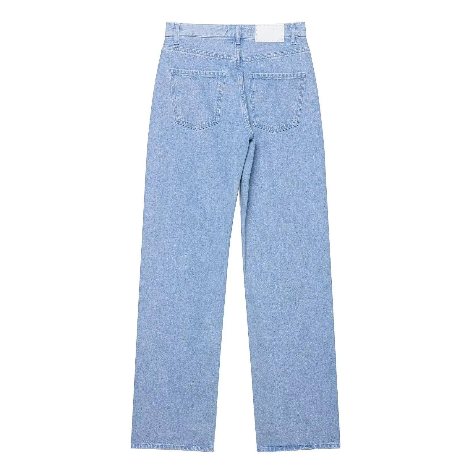 Set patchwork denim donna 2025 ‒ completo giacca monopetto + pantaloni wide-leg, look autunnale fashion con tasche