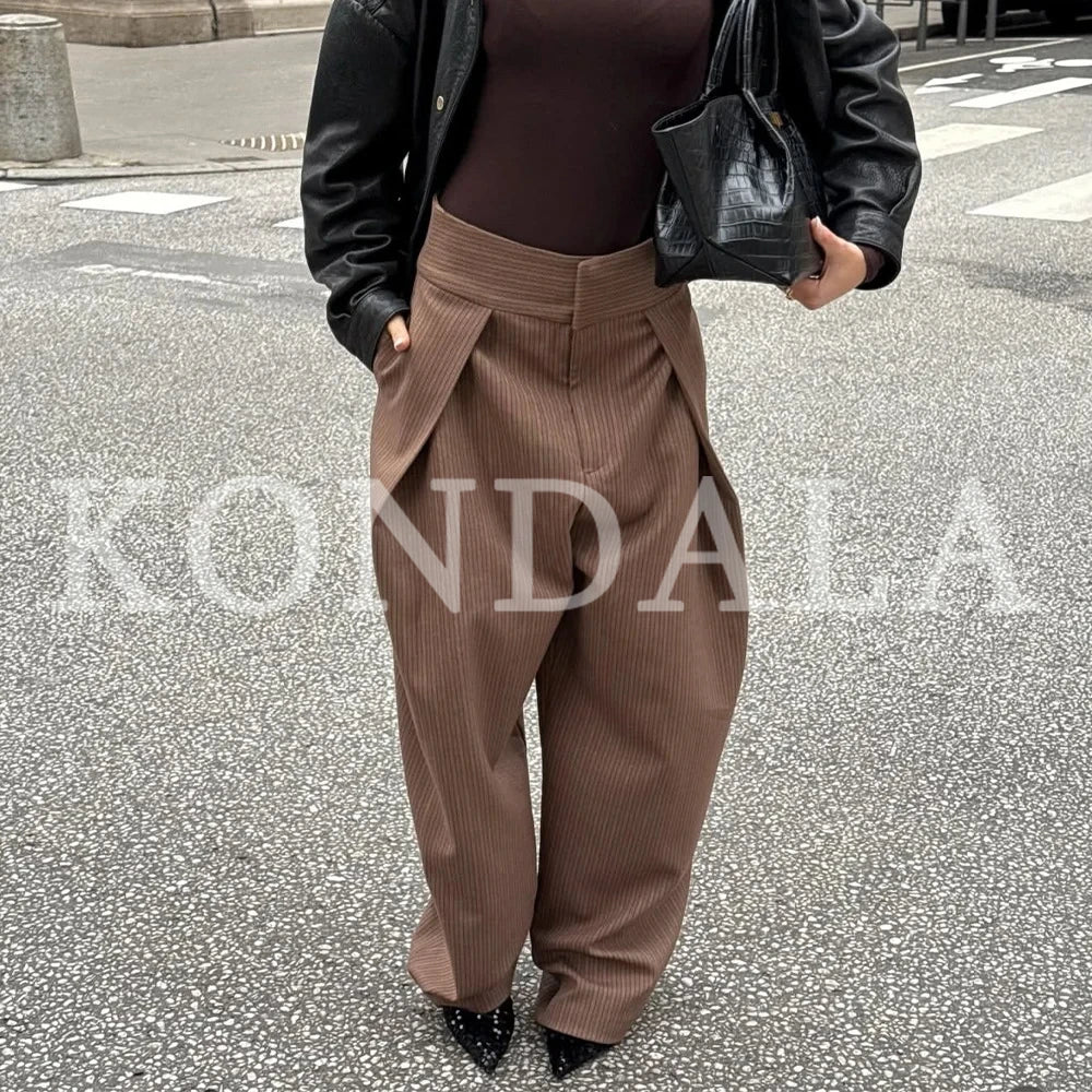 Pantaloni Balloon Donna Vita Alta – Loose Fit Eleganti Chic