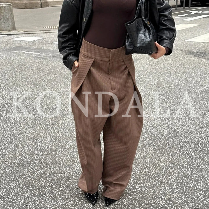 Pantaloni Balloon Donna Vita Alta – Loose Fit Eleganti Chic