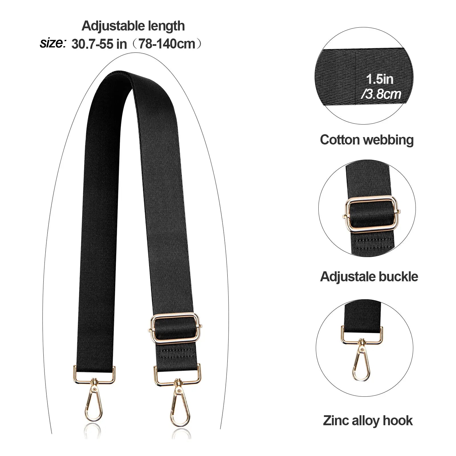 Tracolla borsa regolabile stile “guitar strap” 2025 – cinghia staccabile stampata, originale crossbody / shoulder strap