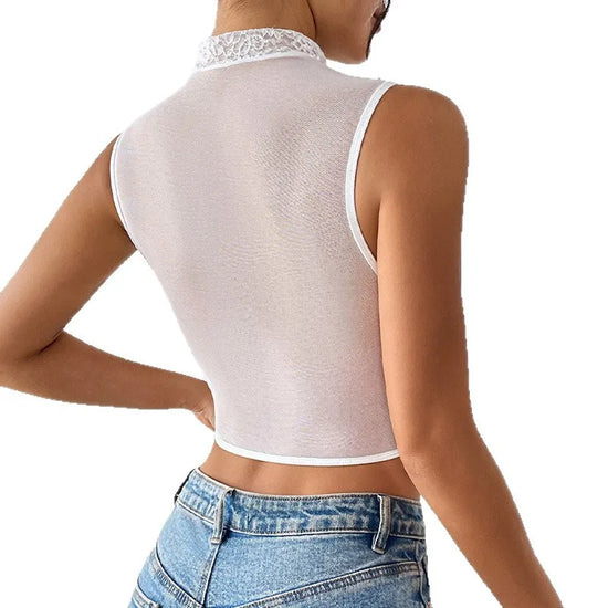 Top Corsetto in Pizzo Donna – Canotta Sexy Aderente