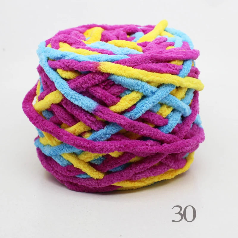 Set 4 pezzi filato chenille cotone 400 g – morbido “ice strip” per coperte, sciarpe e lavori fai-da-te
