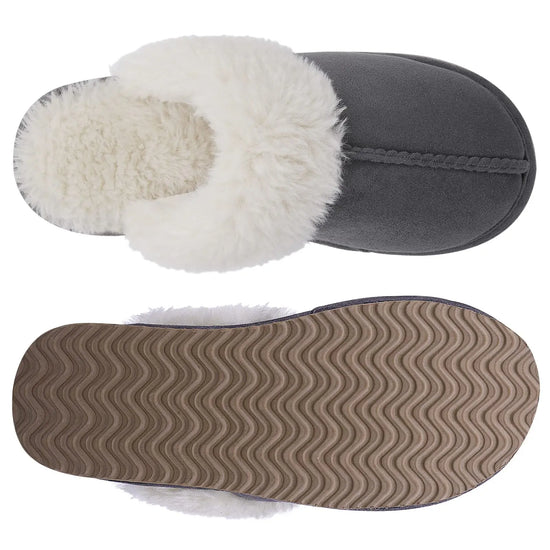 Slippers donna invernali fuzzy suola antiscivolo ‒ pantofole indoor/outdoor in camoscio house shoes soft 2025