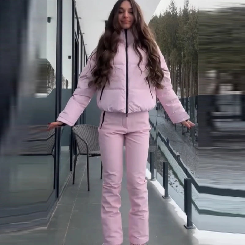 Completo da neve donna rosa: giacca, pantaloni o set