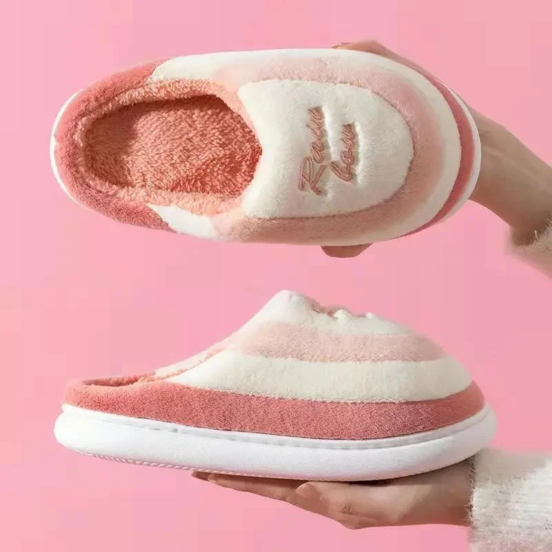 Ciabatte indoor unisex 2025 – suola alta in cotone, antiscivolo, pelose e super calde