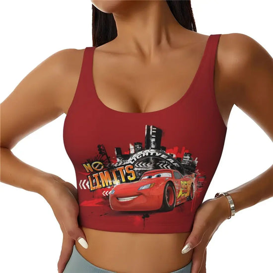 Maglia cars SaettaMcQueen Donna | Cartoon Fitness Crop Top Cars