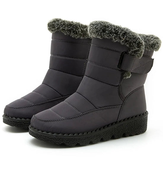 Stivali Invernali Donna – Ankle Boots Impermeabili con Pelliccia, Antiscivolo e Tacco Basso