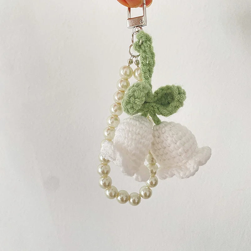 Portachiavi artigianale a fiore all’uncinetto – handmade keychain crochet floral charm