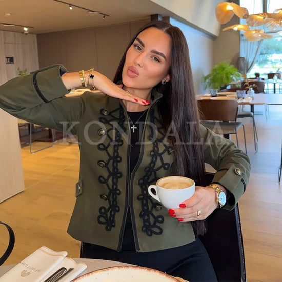 Giacca Elegante Donna Ricamata – Blazer Nero da Sera