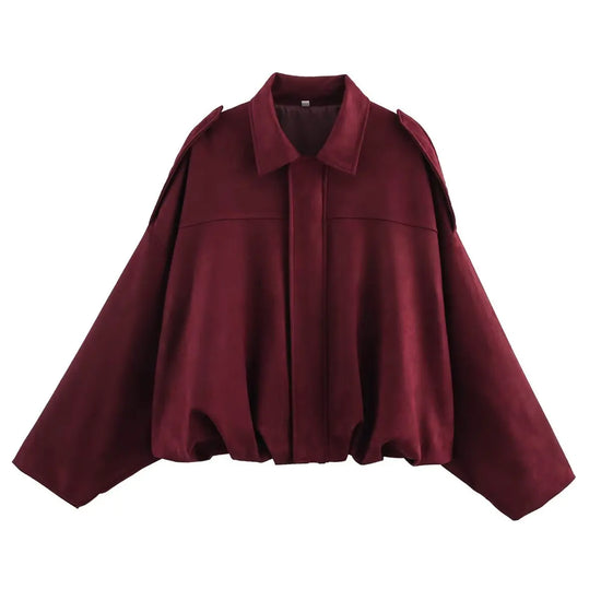Bomber donna effetto camoscio con zip e colletto - Variante 8