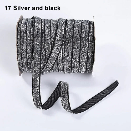 Nastro velluto glitter 10 mm – 50 metri multicolore per decorazioni, fai-da-te, confezioni regalo e artigianato