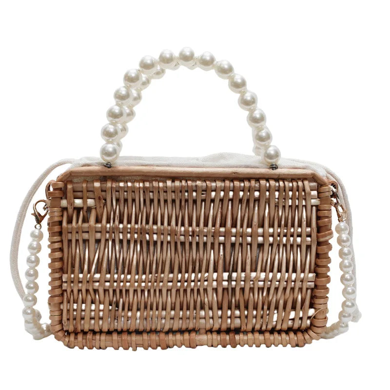 Borsa in Paglia con Perle Donna – Stile Boho Chic Estivo