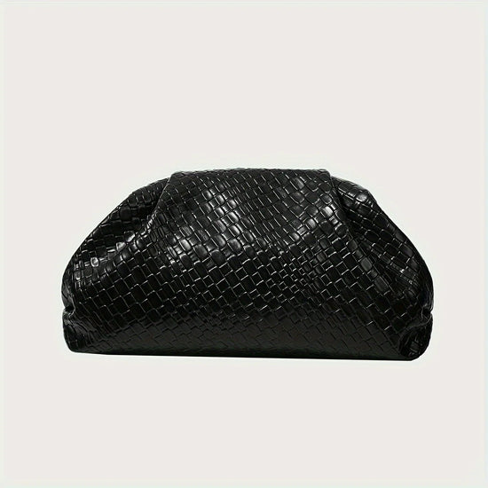 Clutch da sera elegante intrecciata nera per donna – clutch bag texture weave con tracolla regolabile & chiusura clasp per matrimonio & evento