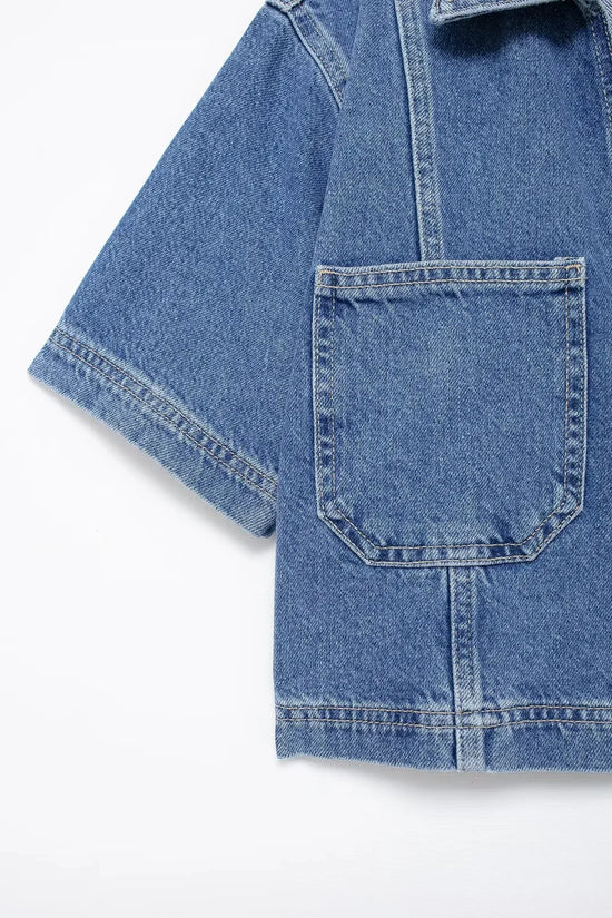 Completo Denim Donna – Set Top e Shorts Elegante Estate