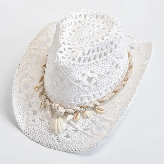Cappello di Paglia Donna con Conchiglie – Stile Estate e Mare