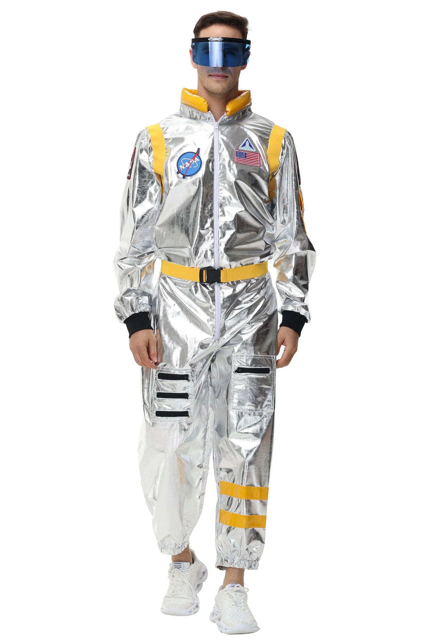 Costume Astronauta Argento per Adulti – Tuta Spaziale Cosplay per Carnevale e Halloween