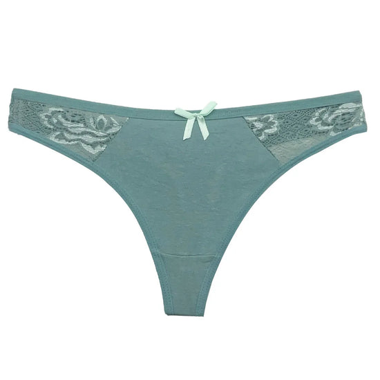 Set 5 pezzi perizomi donna in cotone – G-string vita bassa low-rise in colori solidi, lingerie comoda quotidiana