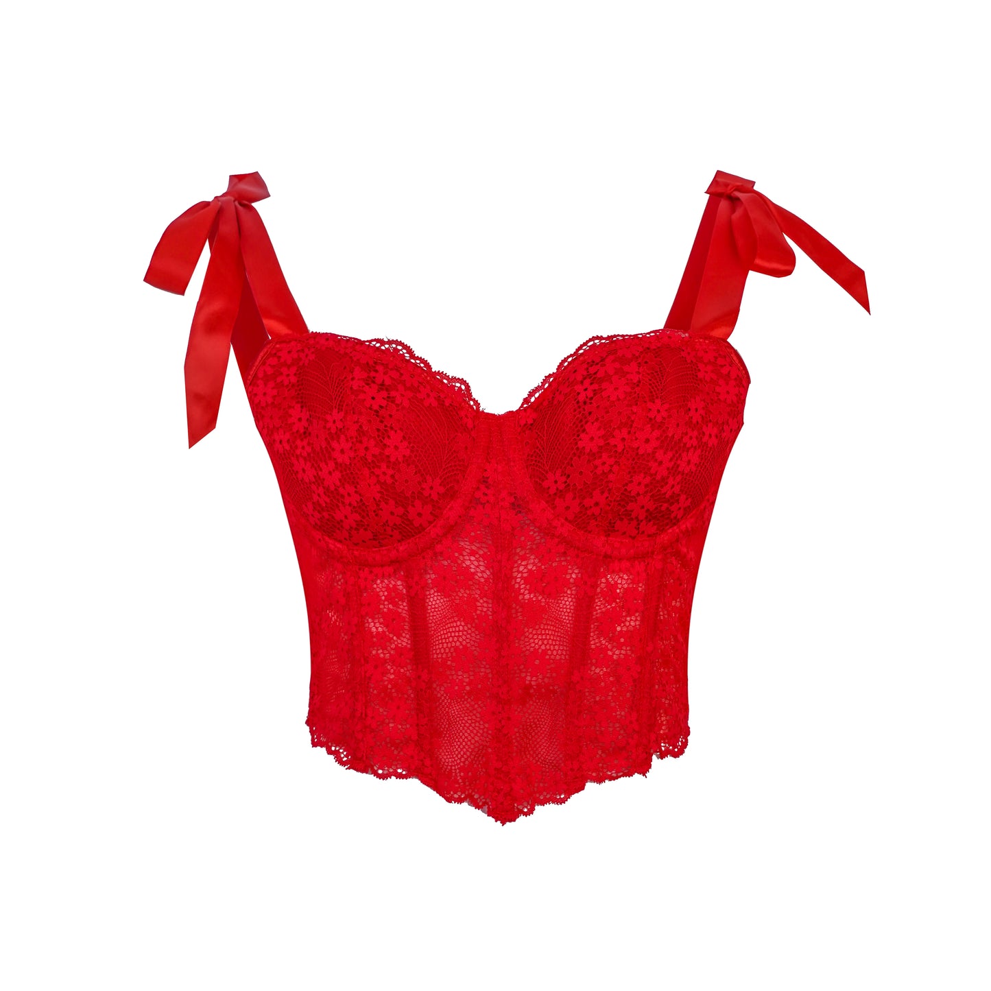Corsetto Sexy in Pizzo Trasparente – Bustier Push Up Donna