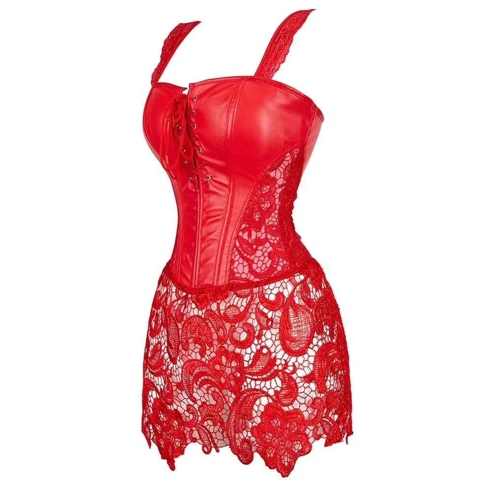 Vestito Corsetto Donna Sexy – Abito Gothic con Gonna in Pizzo