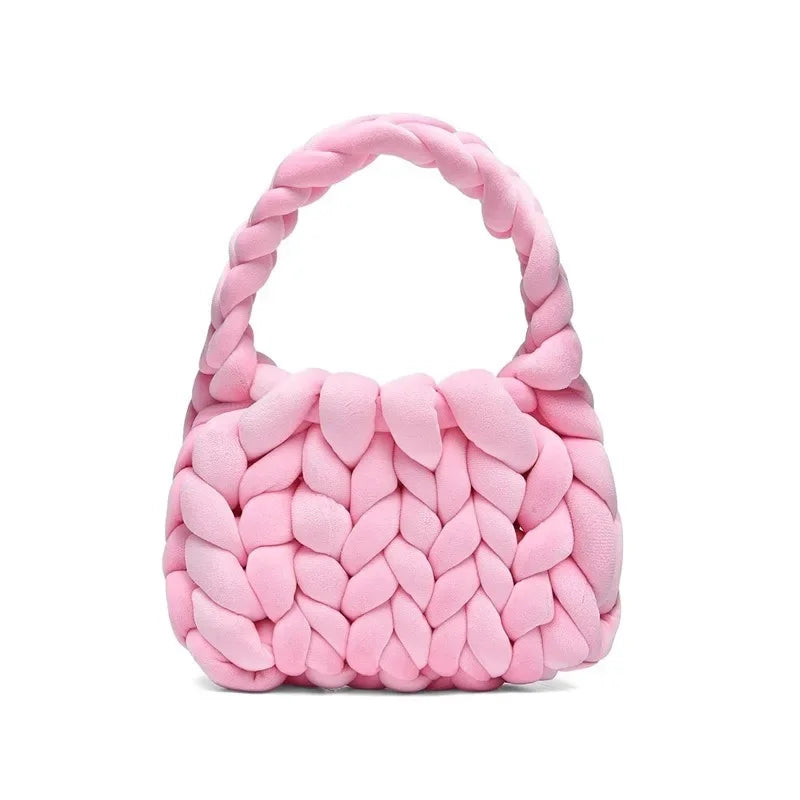 Borsa uncinetto in velluto intrecciato a mano – handbag artigianale unisex disponibile in più colori e dimensioni