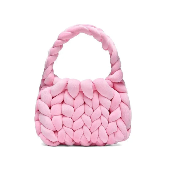 Borsa uncinetto in velluto intrecciato a mano – handbag artigianale unisex disponibile in più colori e dimensioni