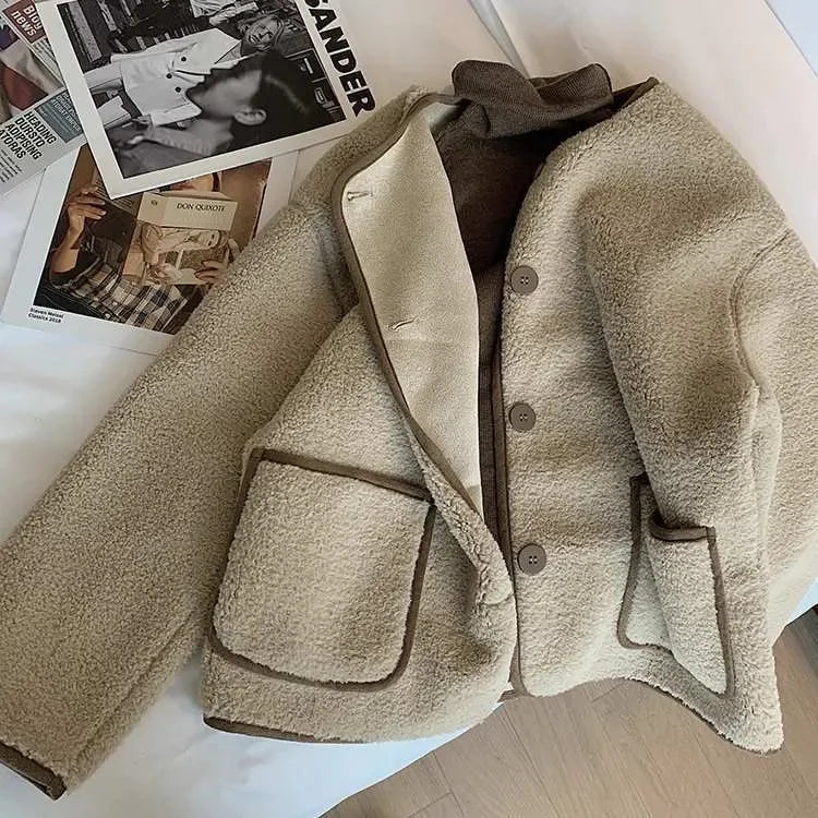 Giacca corta in pelliccia d'agnello donna – Cappotto oversize imbottito per l'inverno, taglie piccole disponibili