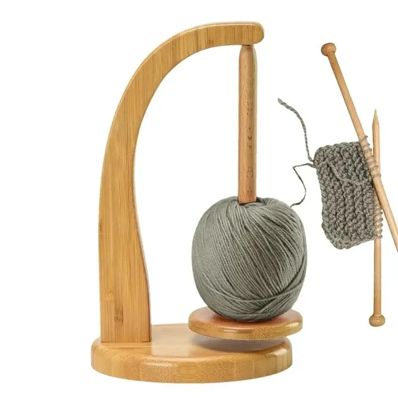 Supporto Gomitolo Filo in Legno Rotante con Sistema Magnetico – Porta Gomitolo per Uncinetto e Maglia