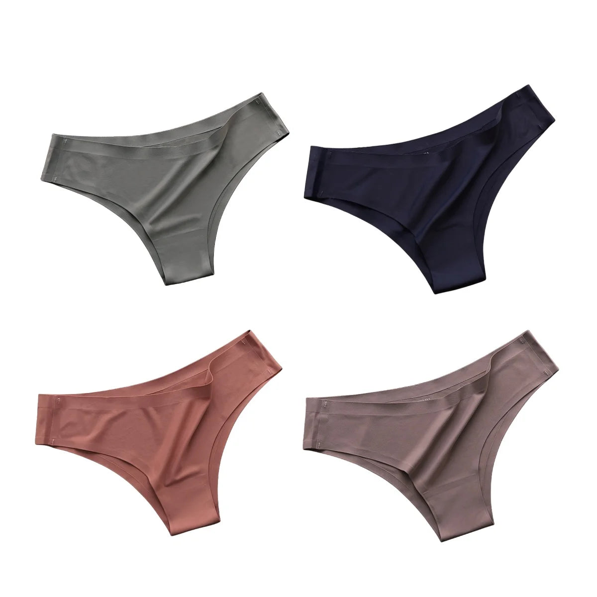 Set 4 pezzi mutandine donna seamless in ice silk – vita bassa G-string ultra sottile comfort quotidiano