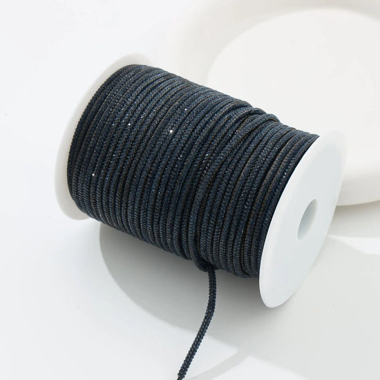 Corda in Cotone con Strass in Vetro 4 mm – 5 Metri Applicabile con Ferro o Cucitura per Abiti, Borse e Scarpe