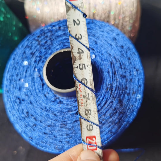 Filato Ice Silk con paillettes 500 g – Yarn mercerizzato con sequin per lavori a uncinetto, maglieria decorativa e top scintillanti