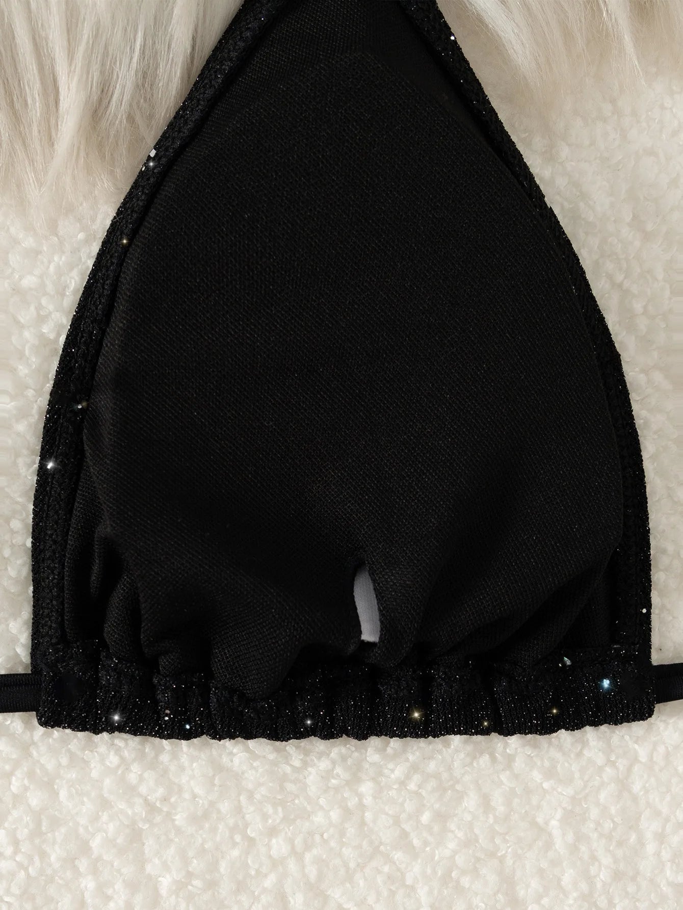 Bikini Nero con Paillettes – Costume Sexy Push Up Brillante